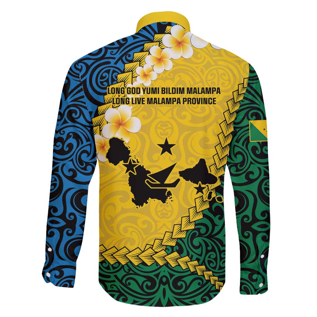 Malampa Province Family Matching Summer Maxi Dress and Hawaiian Shirt Vanuatu Map - Plumeria Flag Color