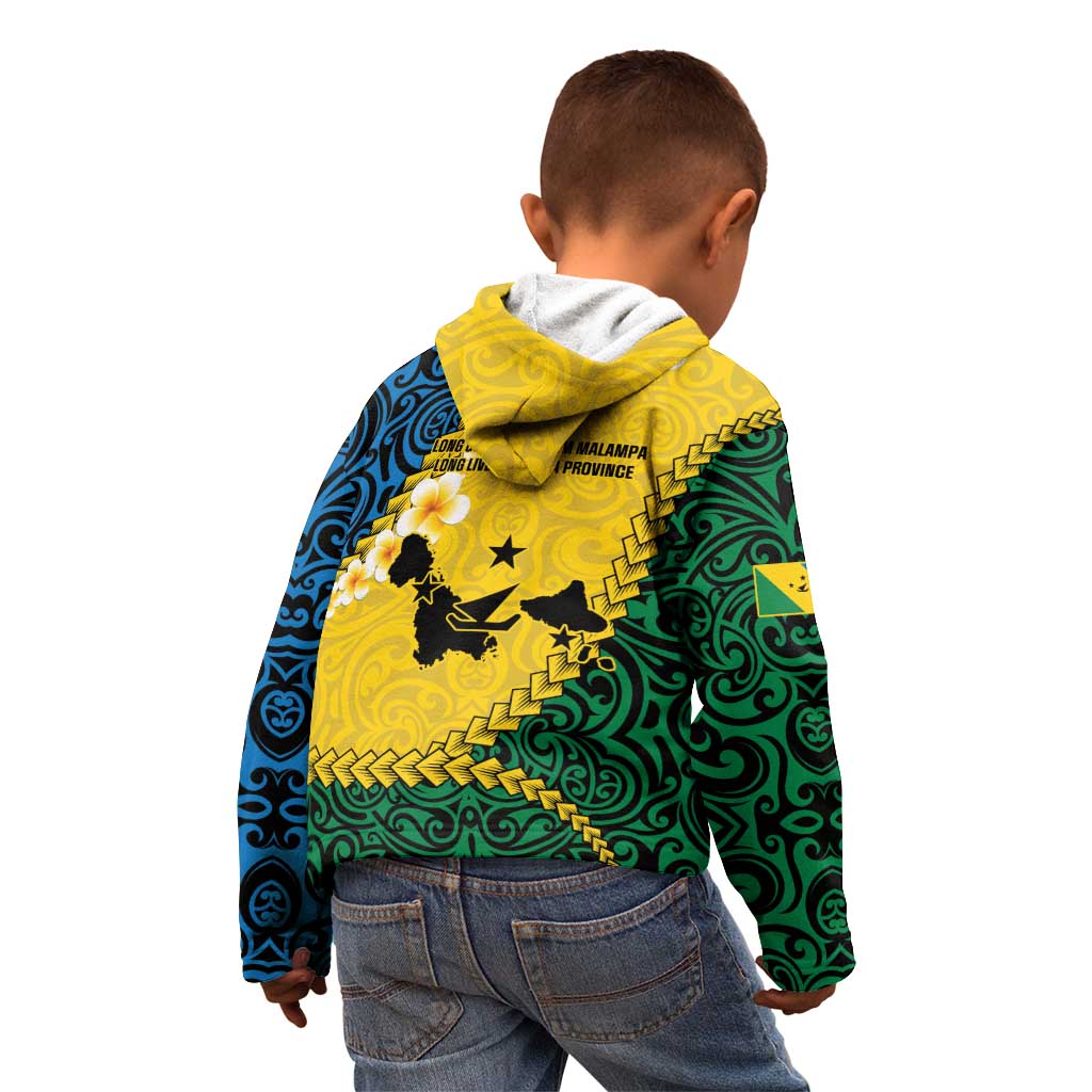 Malampa Province Kid Hoodie Vanuatu Map - Plumeria Flag Color