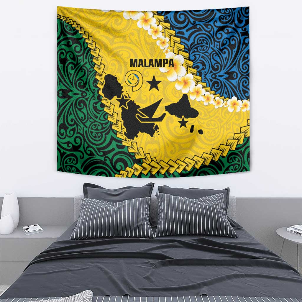 Malampa Province Tapestry Vanuatu Map - Plumeria Flag Color