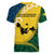 Malampa Province Women V-Neck T-Shirt Vanuatu Map - Plumeria Flag Color