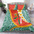 Penama Province Bedding Set Vanuatu Map - Plumeria Flag Color