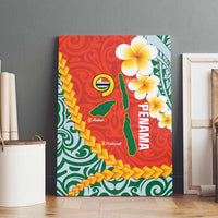 Penama Province Canvas Wall Art Vanuatu Map - Plumeria Flag Color