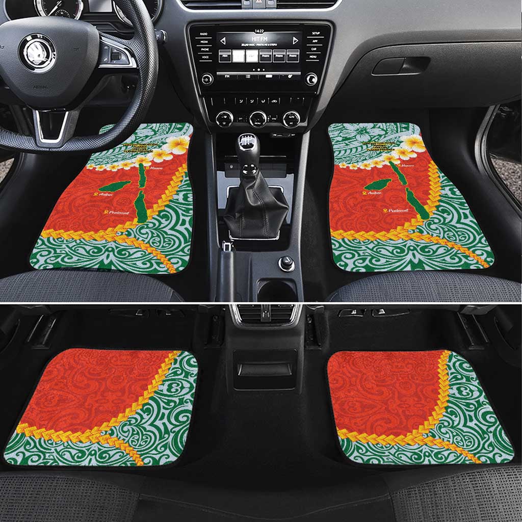 Penama Province Car Mats Vanuatu Map - Plumeria Flag Color