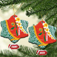 Penama Province Ceramic Ornament Vanuatu Map - Plumeria Flag Color