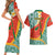 Penama Province Couples Matching Short Sleeve Bodycon Dress and Hawaiian Shirt Vanuatu Map - Plumeria Flag Color