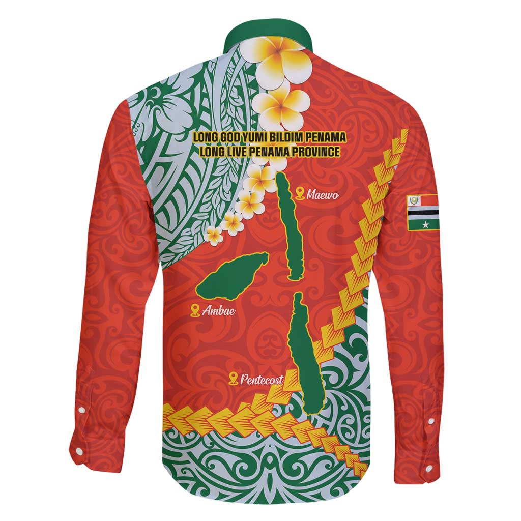 Penama Province Family Matching Mermaid Dress and Hawaiian Shirt Vanuatu Map - Plumeria Flag Color LT14 - Polynesian Pride