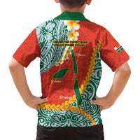 Penama Province Family Matching Puletasi and Hawaiian Shirt Vanuatu Map - Plumeria Flag Color LT14 - Polynesian Pride