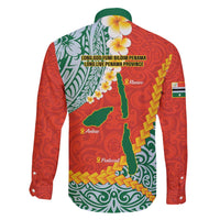 Penama Province Family Matching Short Sleeve Bodycon Dress and Hawaiian Shirt Vanuatu Map - Plumeria Flag Color LT14 - Polynesian Pride