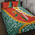 Penama Province Quilt Bed Set Vanuatu Map - Plumeria Flag Color