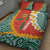 Penama Province Quilt Bed Set Vanuatu Map - Plumeria Flag Color