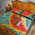 Penama Province Quilt Bed Set Vanuatu Map - Plumeria Flag Color