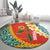 Penama Province Round Carpet Vanuatu Map - Plumeria Flag Color