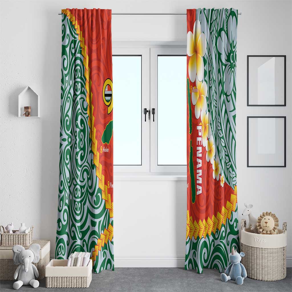 Penama Province Window Curtain Vanuatu Map - Plumeria Flag Color