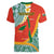 Penama Province Women V-Neck T-Shirt Vanuatu Map - Plumeria Flag Color