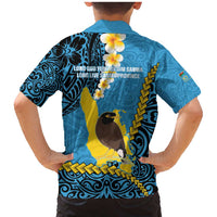 Sanma Province Family Matching Mermaid Dress and Hawaiian Shirt Vanuatu Pattern Myna Bird - Plumeria Flag Color LT14 - Polynesian Pride
