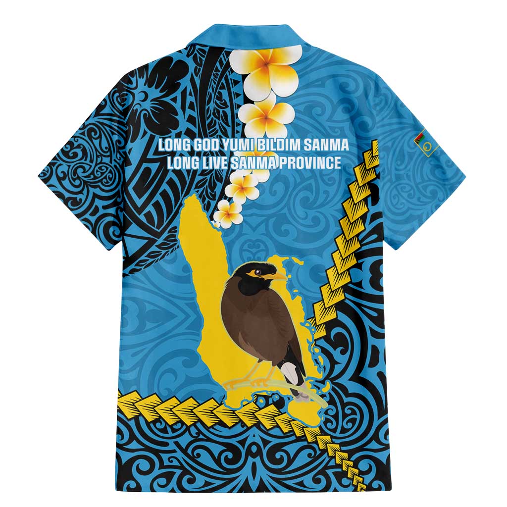 Sanma Province Family Matching Mermaid Dress and Hawaiian Shirt Vanuatu Pattern Myna Bird - Plumeria Flag Color LT14 - Polynesian Pride