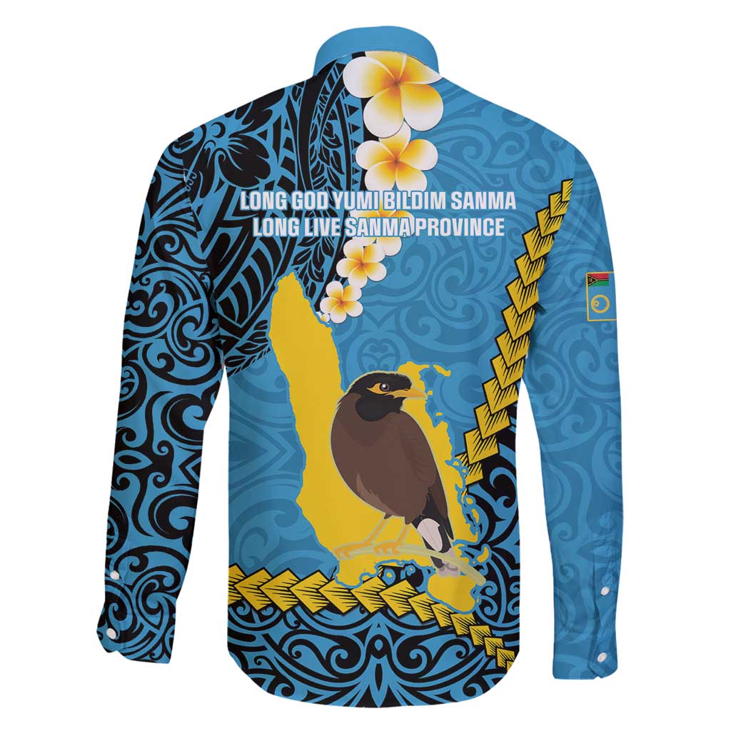 Sanma Province Family Matching Mermaid Dress and Hawaiian Shirt Vanuatu Pattern Myna Bird - Plumeria Flag Color LT14 - Polynesian Pride