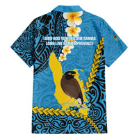Sanma Province Family Matching Summer Maxi Dress and Hawaiian Shirt Vanuatu Pattern Myna Bird - Plumeria Flag Color