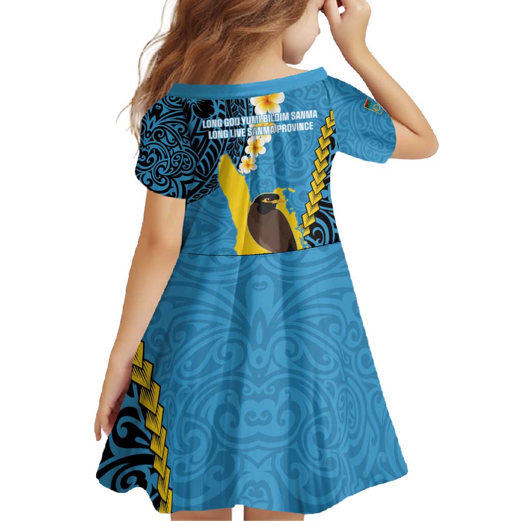 Sanma Province Family Matching Tank Maxi Dress and Hawaiian Shirt Vanuatu Pattern Myna Bird - Plumeria Flag Color