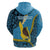 Sanma Province Hoodie Vanuatu Pattern Myna Bird - Plumeria Flag Color