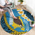 Sanma Province Round Carpet Vanuatu Pattern Myna Bird - Plumeria Flag Color