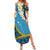 Sanma Province Summer Maxi Dress Vanuatu Pattern Myna Bird - Plumeria Flag Color