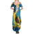 Sanma Province Summer Maxi Dress Vanuatu Pattern Myna Bird - Plumeria Flag Color