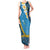 Sanma Province Tank Maxi Dress Vanuatu Pattern Myna Bird - Plumeria Flag Color