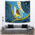 Sanma Province Tapestry Vanuatu Pattern Myna Bird - Plumeria Flag Color