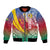 Shefa Province Bomber Jacket Vanuatu Pattern Map - Plumeria Flag Color