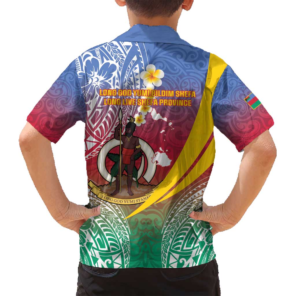 Shefa Province Family Matching Long Sleeve Bodycon Dress and Hawaiian Shirt Vanuatu Pattern Map - Plumeria Flag Color LT14 - Polynesian Pride