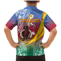 Shefa Province Family Matching Mermaid Dress and Hawaiian Shirt Vanuatu Pattern Map - Plumeria Flag Color LT14 - Polynesian Pride