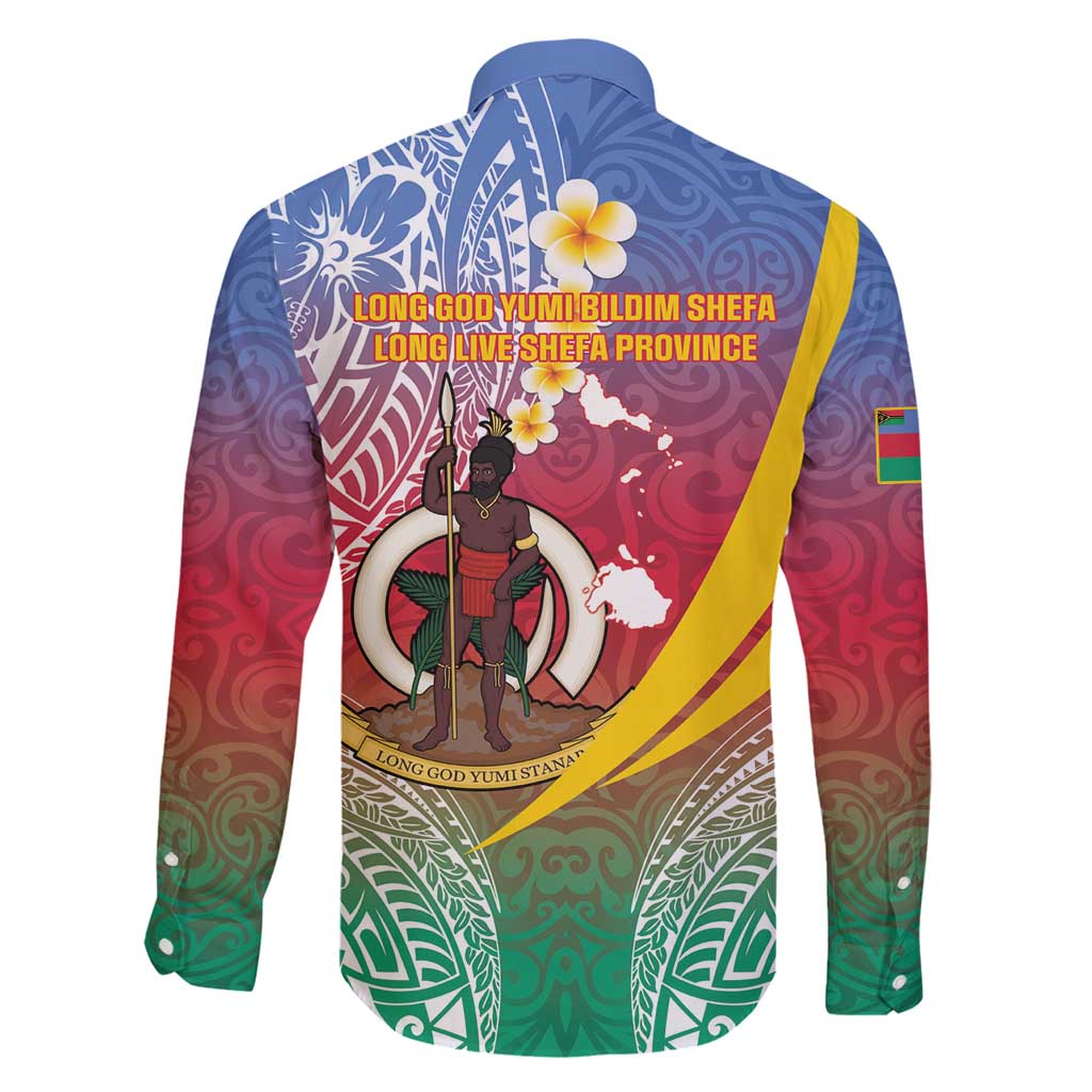 Shefa Province Family Matching Off Shoulder Maxi Dress and Hawaiian Shirt Vanuatu Pattern Map - Plumeria Flag Color