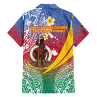 Shefa Province Family Matching Short Sleeve Bodycon Dress and Hawaiian Shirt Vanuatu Pattern Map - Plumeria Flag Color LT14 - Polynesian Pride