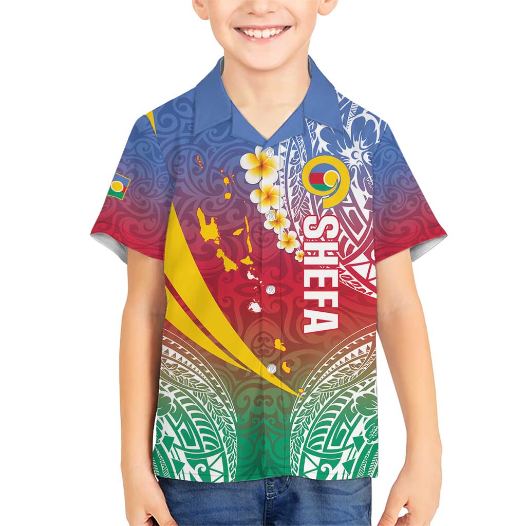 Shefa Province Family Matching Short Sleeve Bodycon Dress and Hawaiian Shirt Vanuatu Pattern Map - Plumeria Flag Color LT14 Son's Shirt Red - Polynesian Pride