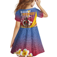 Shefa Province Family Matching Summer Maxi Dress and Hawaiian Shirt Vanuatu Pattern Map - Plumeria Flag Color