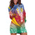 Shefa Province Hoodie Dress Vanuatu Pattern Map - Plumeria Flag Color