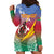 Shefa Province Hoodie Dress Vanuatu Pattern Map - Plumeria Flag Color