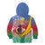 Shefa Province Kid Hoodie Vanuatu Pattern Map - Plumeria Flag Color