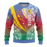 Shefa Province Ugly Christmas Sweater Vanuatu Pattern Map - Plumeria Flag Color