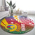 Shefa Province Round Carpet Vanuatu Pattern Map - Plumeria Flag Color