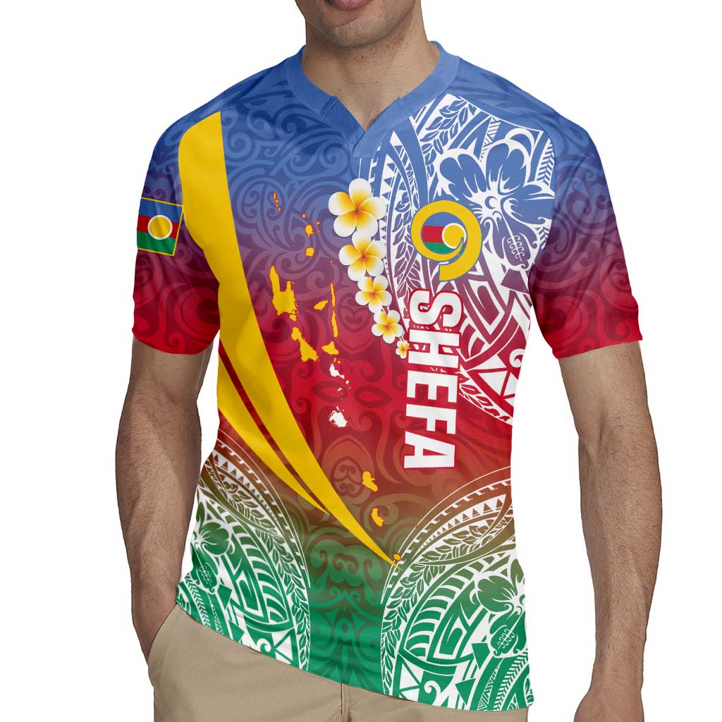 Shefa Province Rugby Jersey Vanuatu Pattern Map - Plumeria Flag Color