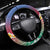 Shefa Province Steering Wheel Cover Vanuatu Pattern Map - Plumeria Flag Color