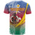 Shefa Province T Shirt Vanuatu Pattern Map - Plumeria Flag Color