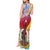 Shefa Province Tank Maxi Dress Vanuatu Pattern Map - Plumeria Flag Color