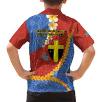 Tafea Province Family Matching Long Sleeve Bodycon Dress and Hawaiian Shirt Vanuatu Pattern Map - Plumeria Flag Color LT14 - Polynesian Pride