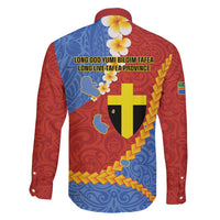 Tafea Province Family Matching Puletasi and Hawaiian Shirt Vanuatu Pattern Map - Plumeria Flag Color