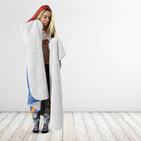 Tafea Province Hooded Blanket Vanuatu Pattern Map - Plumeria Flag Color