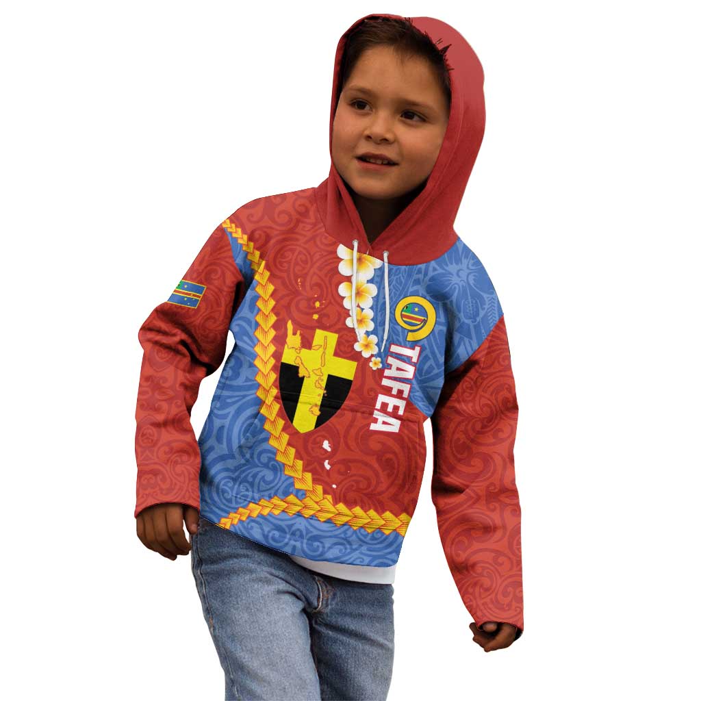 Tafea Province Kid Hoodie Vanuatu Pattern Map - Plumeria Flag Color