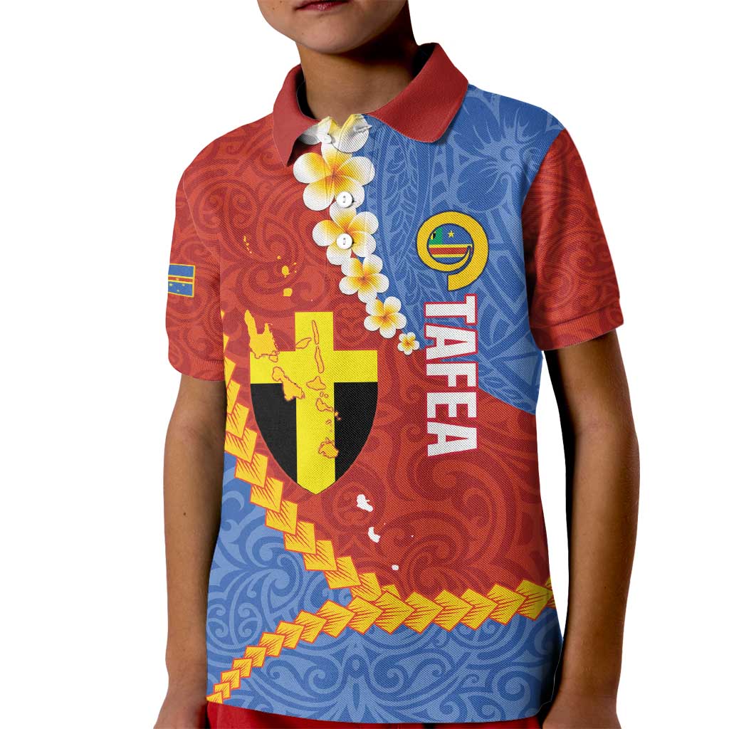 Tafea Province Kid Polo Shirt Vanuatu Pattern Map - Plumeria Flag Color